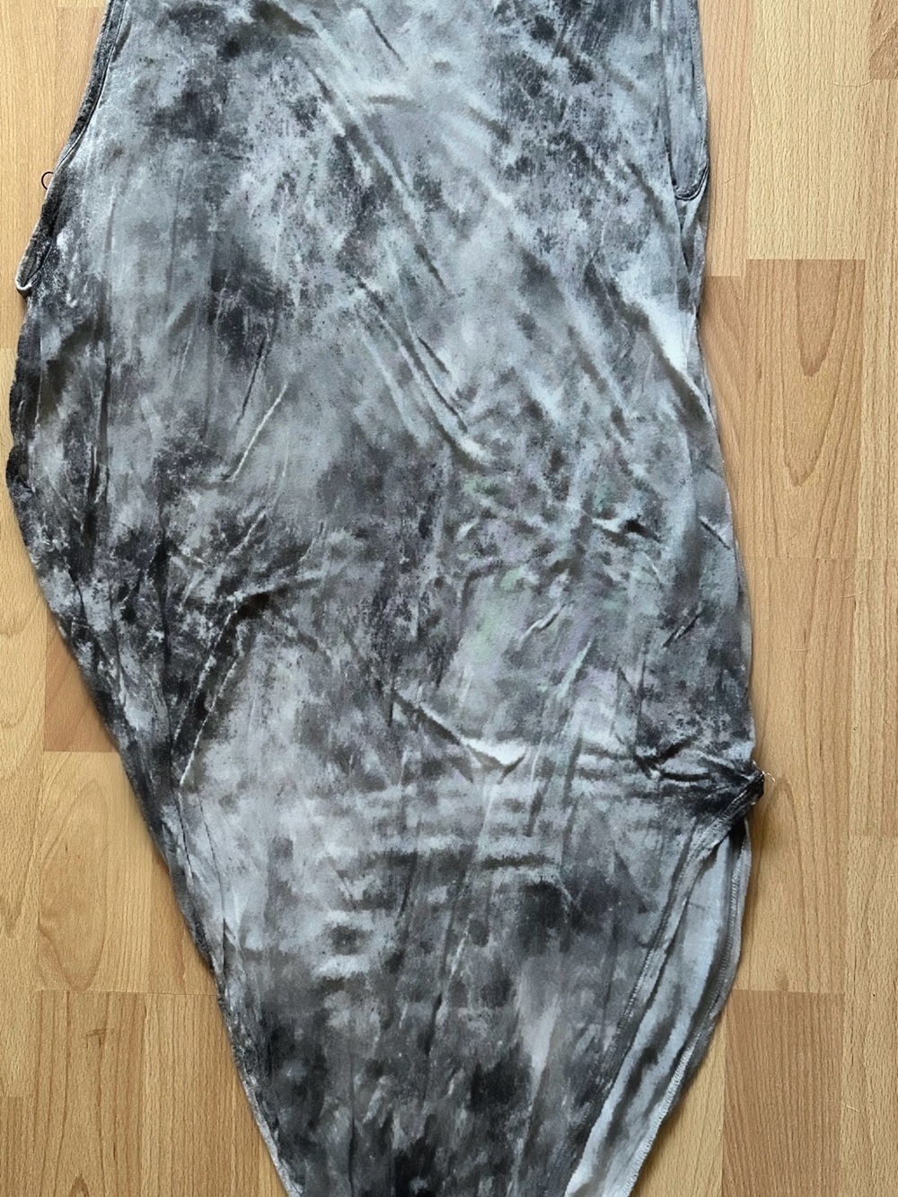 Helmut Lang Grey & White Abstract Assymetrical Tank Petite